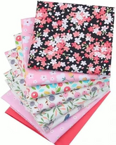 CraftsFabrics Lot de 8 carrés de coton à imprimé floral 40 x 50 cm (pour le quilting, le scrapbooking, la couture, les loisirs créatifs, le bricolage et le collage)